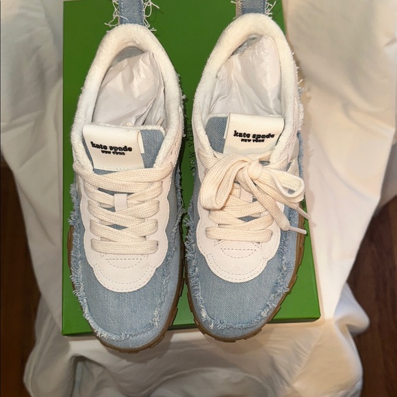 Kate Spade Denim Blue and White Sneakers - Picture 3 of 4